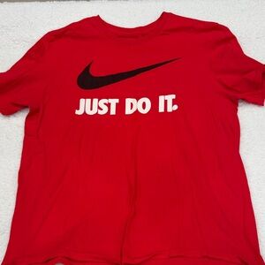 Nike Red Short Sleeve Tee with Swoosh